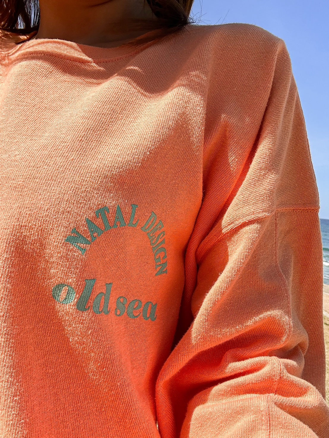 HEMP LONG SLEEVE TEE WIDE 3 PAPAYA
