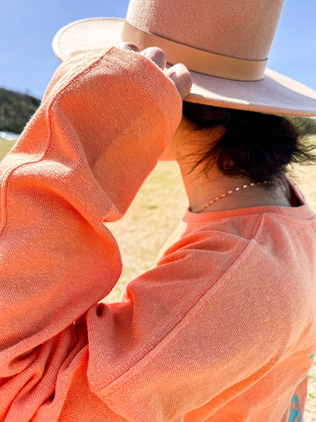 HEMP LONG SLEEVE TEE WIDE 3 PAPAYA