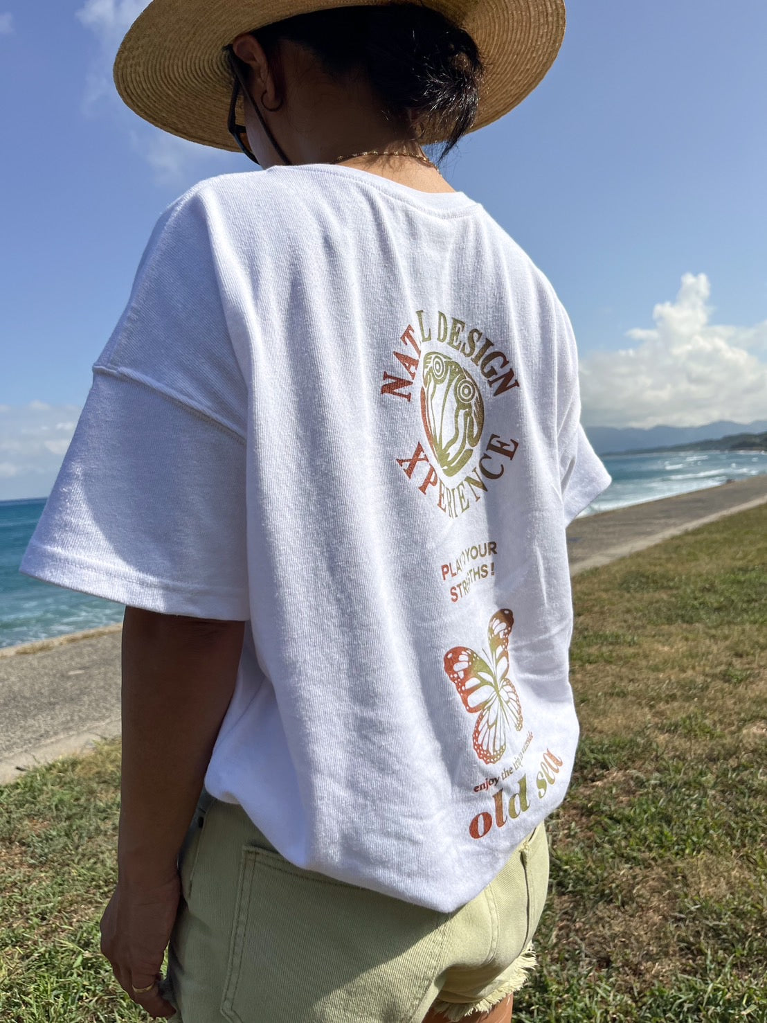 COLLAB HEMP TEE crew neck BRICK×SAGE